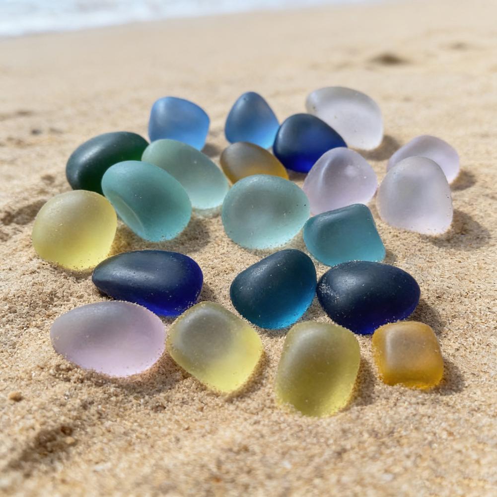Aquarium Fish Glass - Round Fish Tank Pebbles Polished Glass